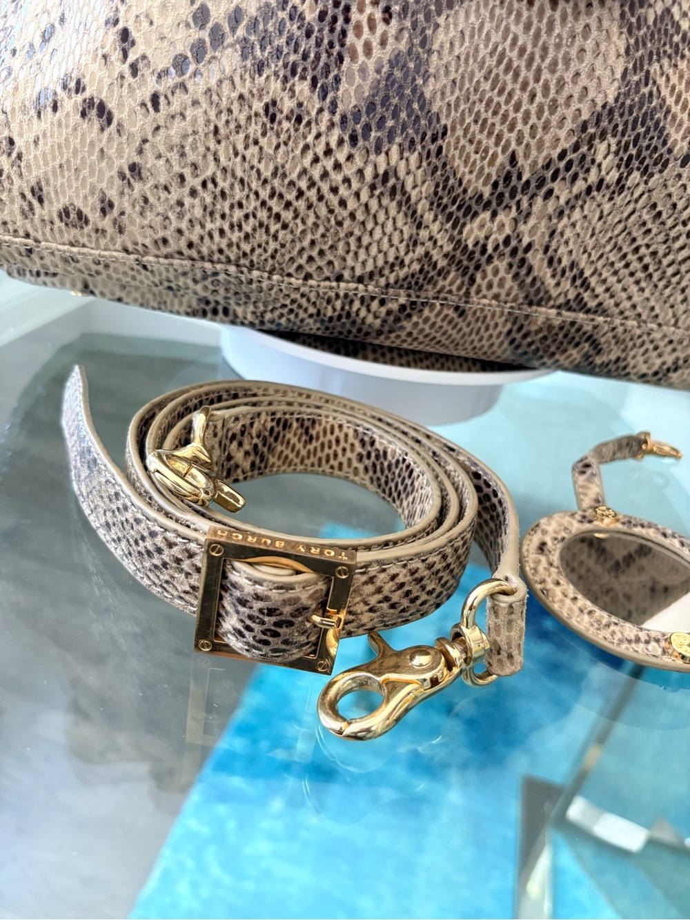 Tory Burch Python Embossed Leather Bag - Picture 10 of 17